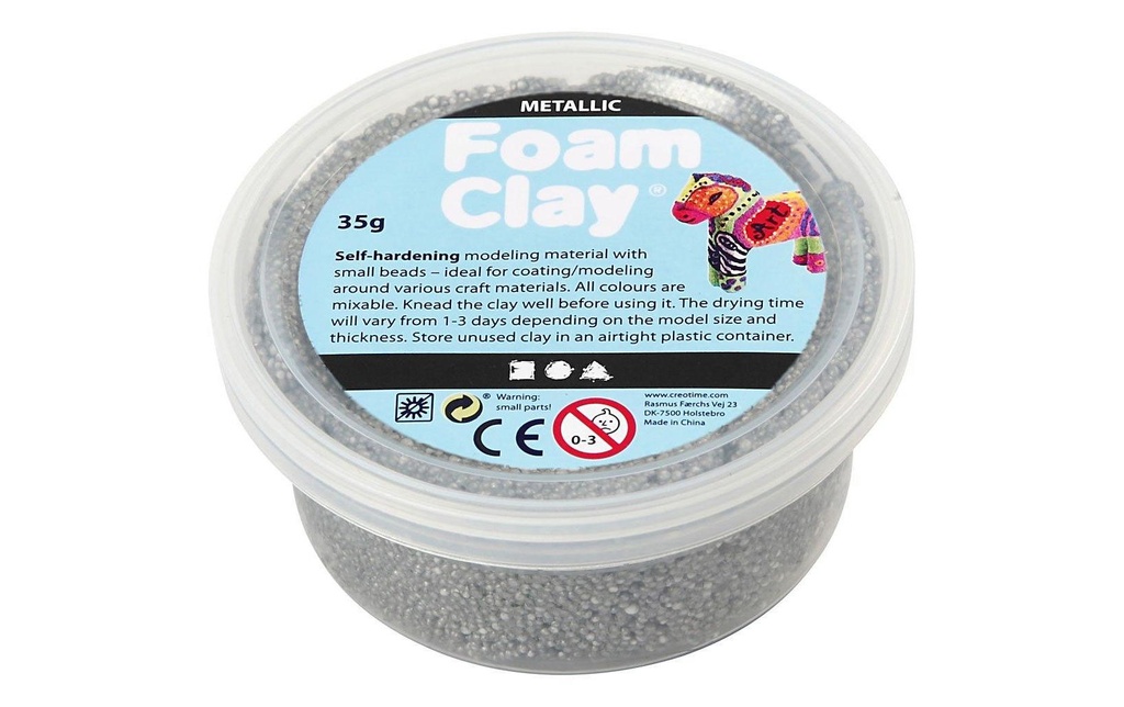 Creativ Company Matière à modeler Foam Clay Metallic 35 g argentés