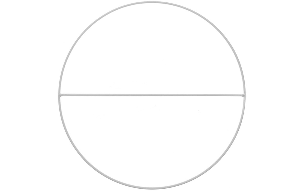 Rico Design Anneau métallique avec barre transversale Blanc, 25 cm