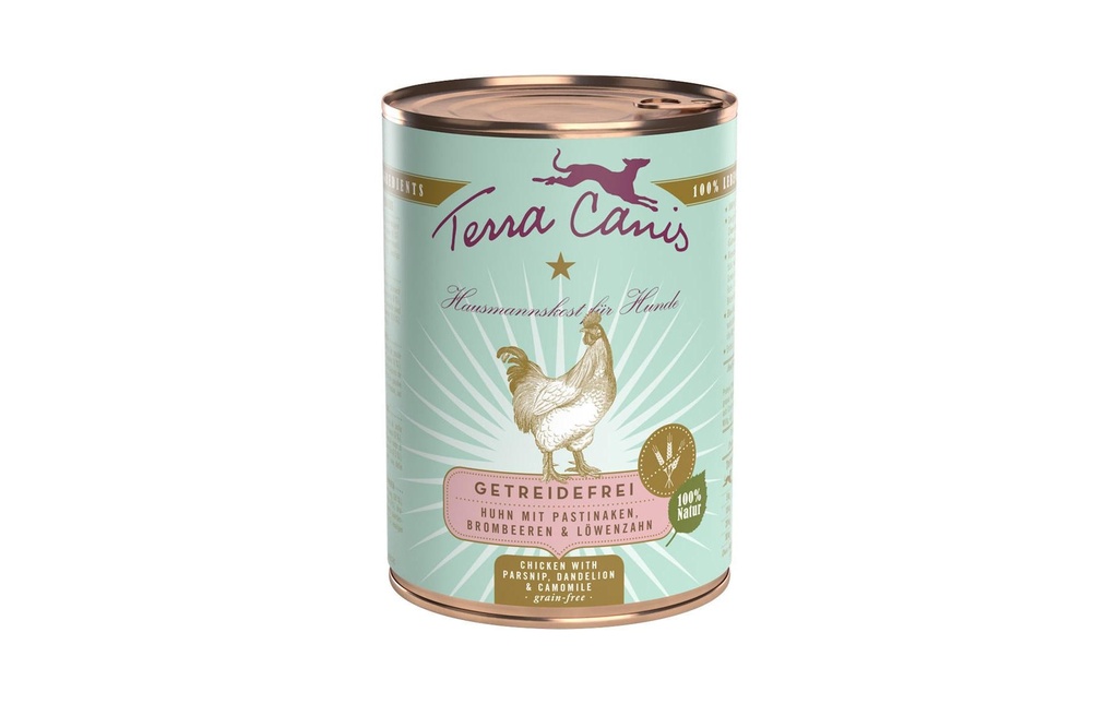 Terra Canis Alimentation humide Menu sans grain avec poulet, 400 g