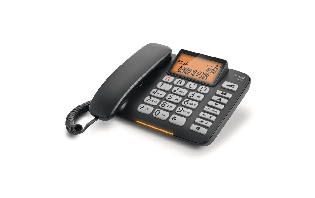 Gigaset Téléphone de bureau DL580 Noir