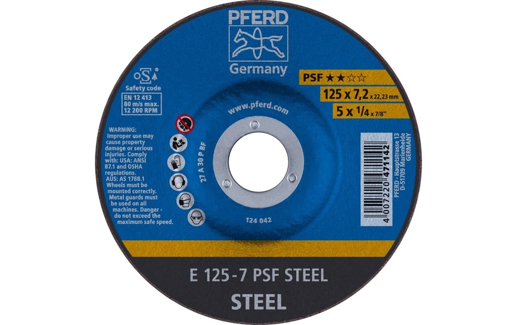 Pferd Meules à ébarber E 125 x 7.2 x 22.23 mm