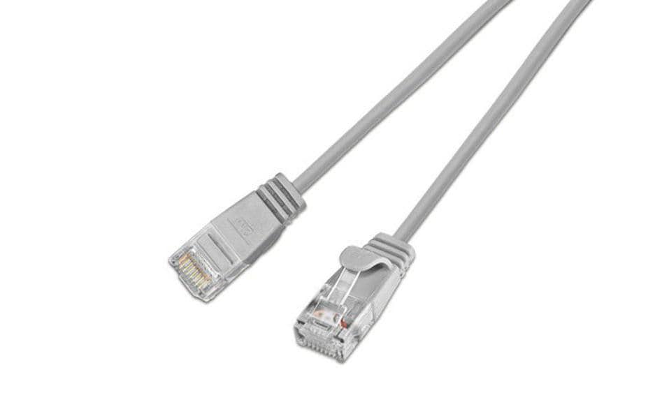 SLIM Câble de raccordement KAT6 Light, rond, U/UTP, Ø 2,8 mm, gris