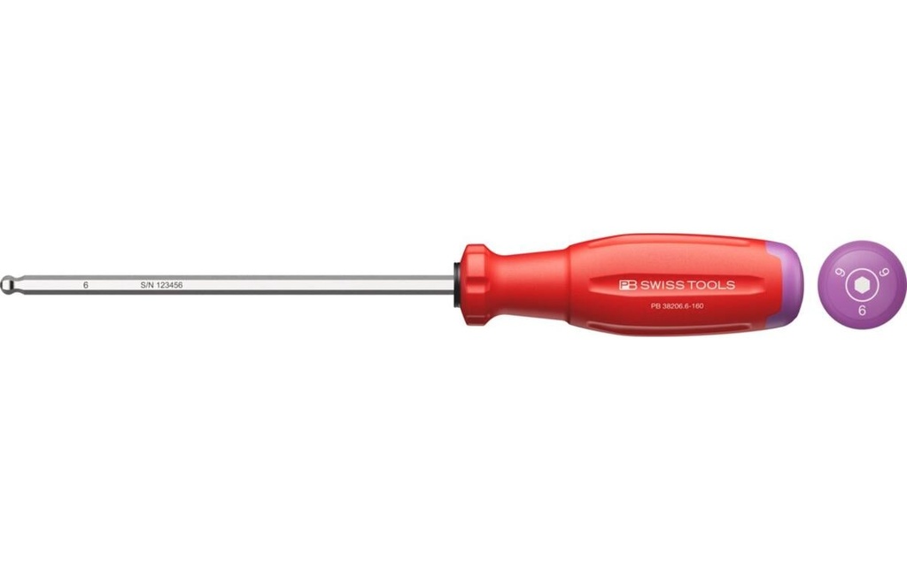 PB Swiss Tools Tournevis pour vis à six pans creux 38206 HEX 6 Six pans creux