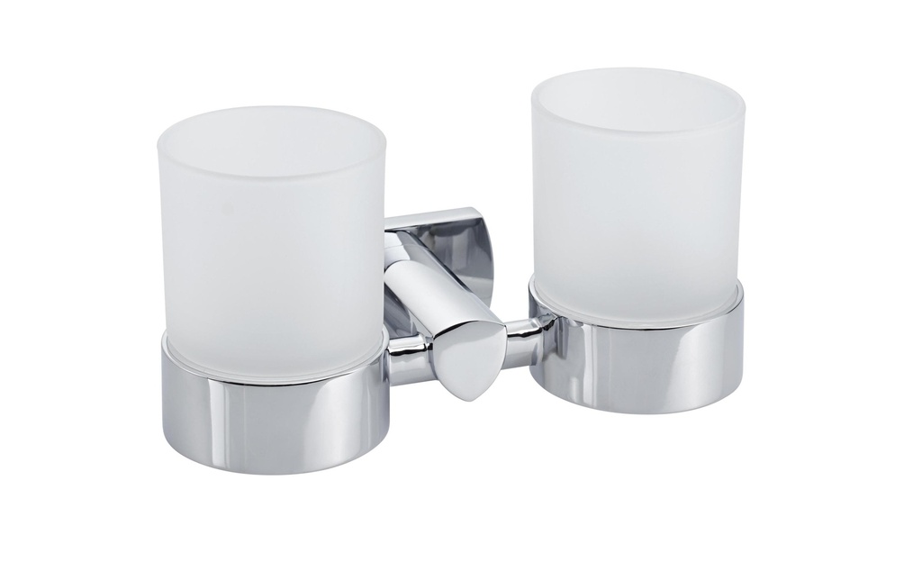 BIASCA Porte-verre 9.6 x 18.9 x 10.3 cm Chrome, double