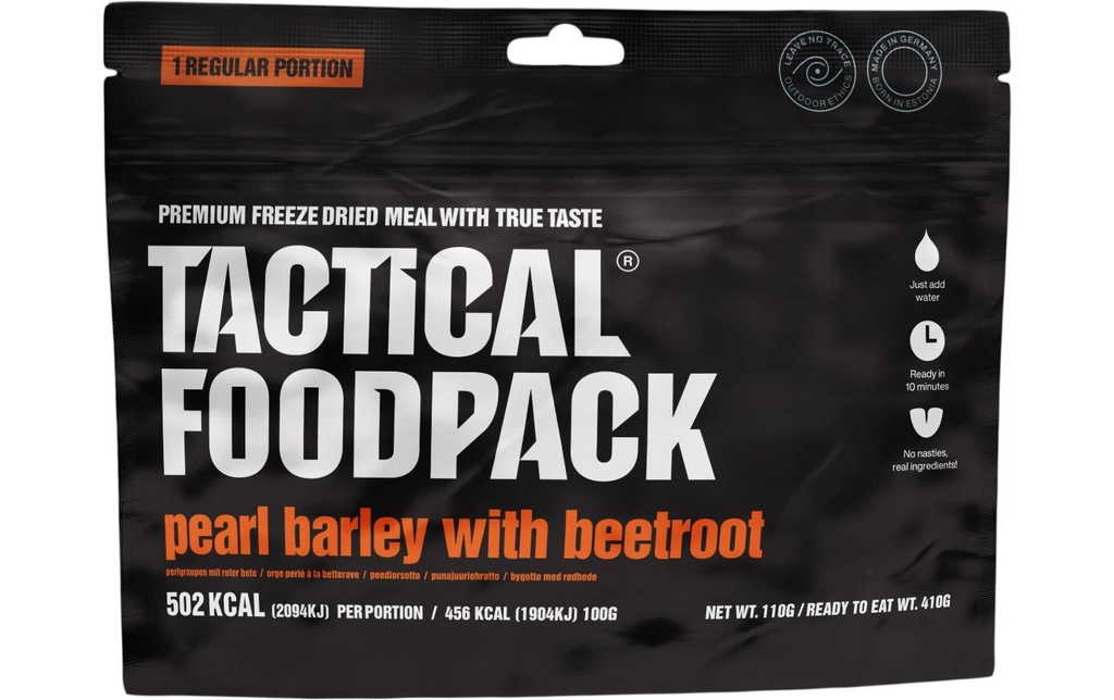 Tactical Foodpack Plat principal Orge perlé à la betterave rouge