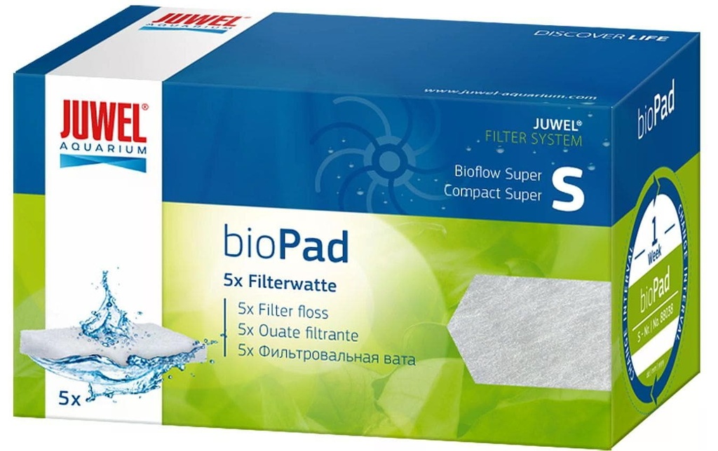 Juwel Ouate de filtration bioPad S 5 pièces