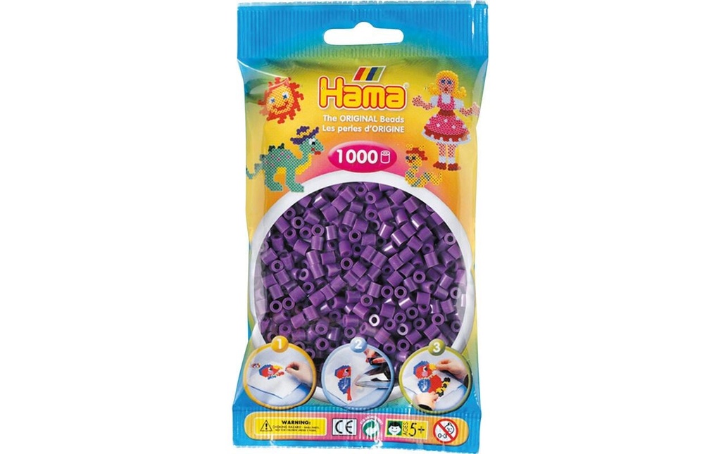 Hama Perles à repasser midi 1000 pcs. Violet