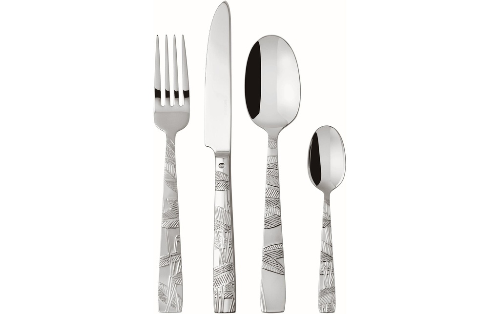 Sambonet Kits de couverts Jungle 24-parties, Argenté