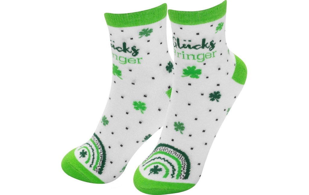 Sheepworld Chaussettes Porte-bonheur pour femmes 36 - 40, vert/blanc