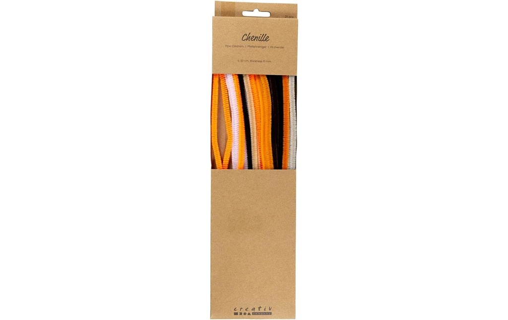 Creativ Company Fil-chenille 25 pièces, couleurs d'Halloween