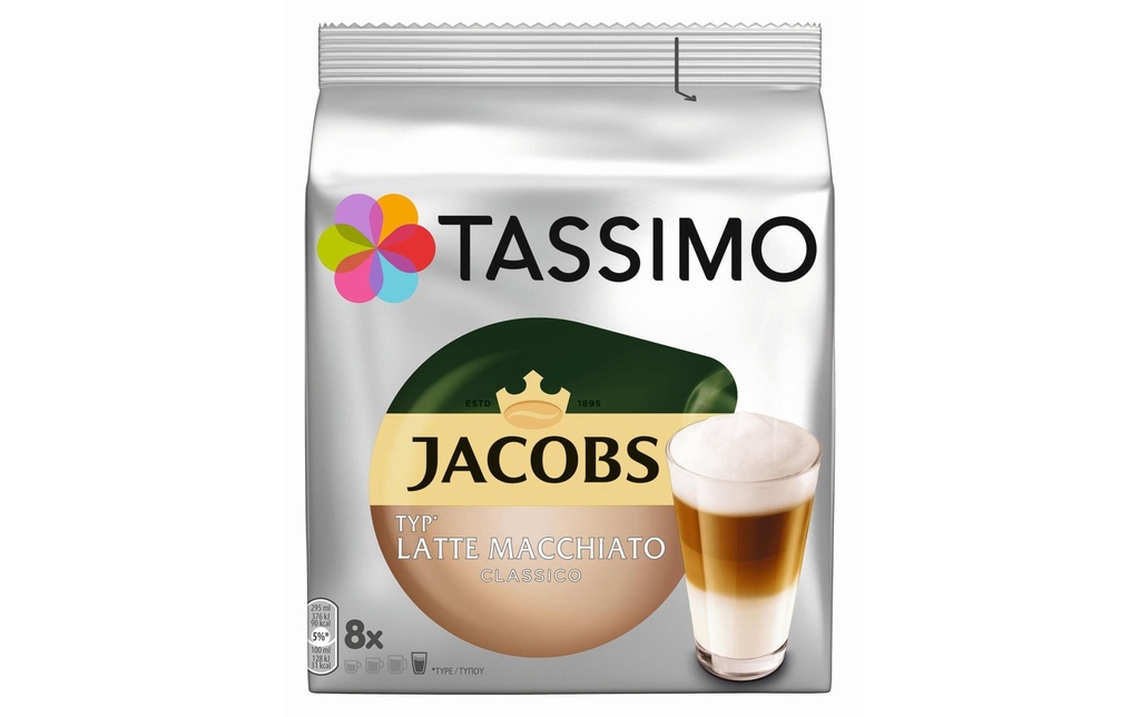 TASSIMO Capsules de café T DISC Jacobs Latte Macchiato 8 portions