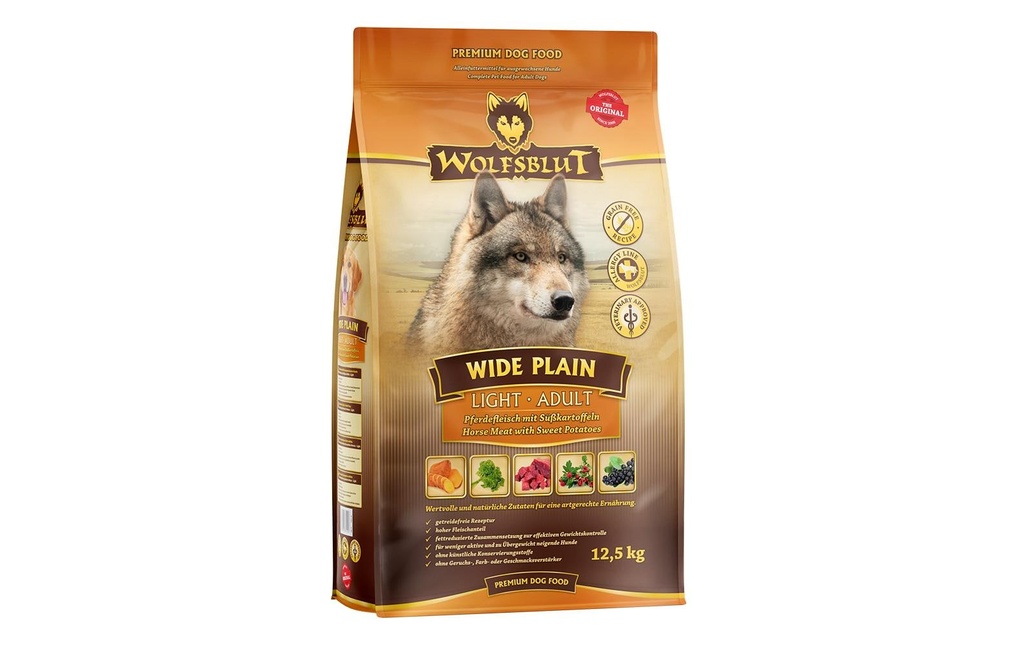 Wolfsblut Alimentation sèche Dog Adult Light Wide Plain, 12.5 kg