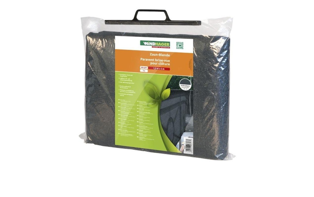 Windhager Protection contre les regards Panneau de clôture 1,5x5m, anthracite, sac libre-service
