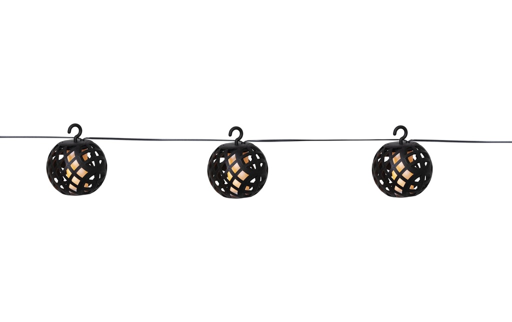 Star Trading Guirlande lumineuse Solar Flame 210 cm, Noir