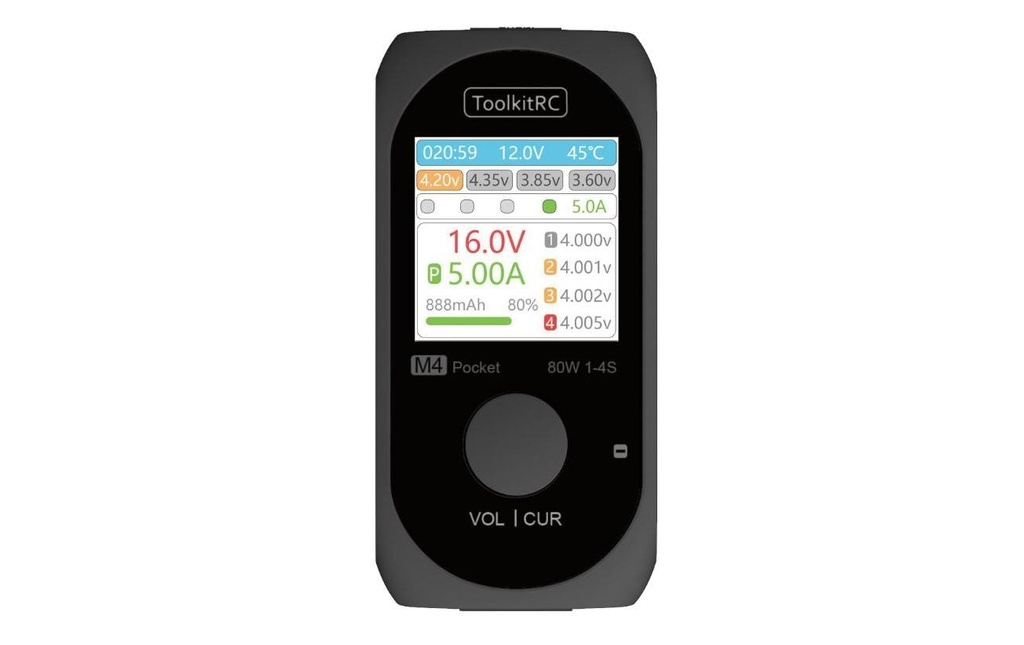 ToolkitRC Chargeur M4 Pocket, DC, 80W, 1-4S