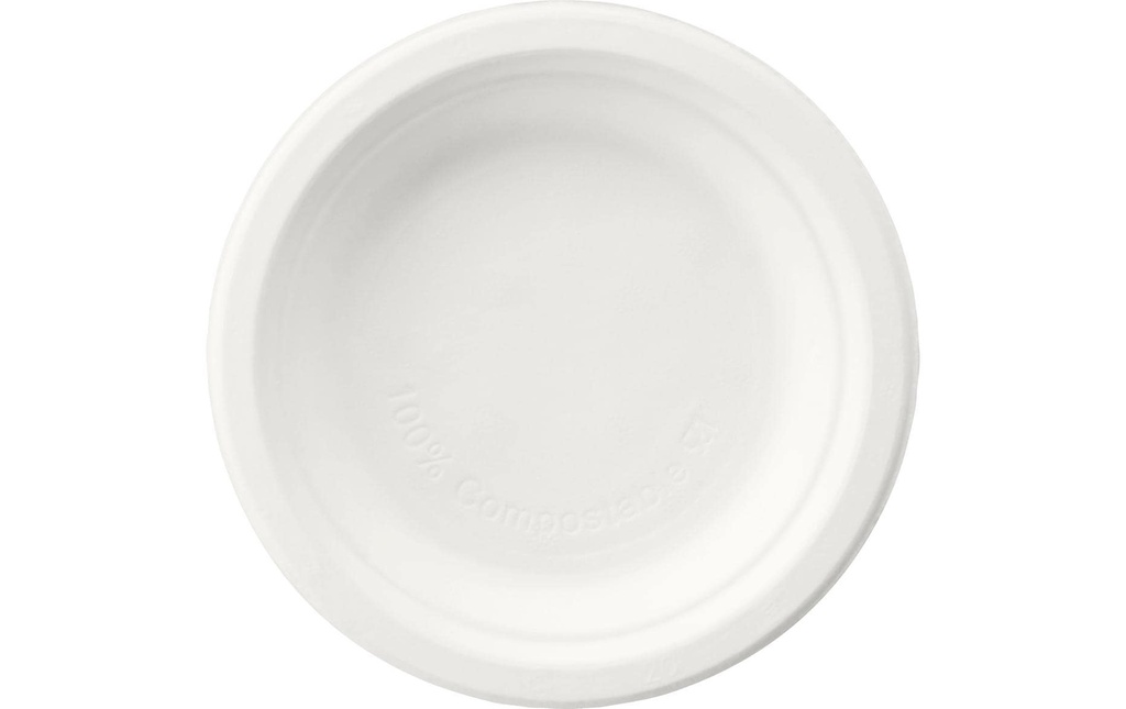 Duni Assiettes jetables Bagasse 15 cm 125 Pièce/s, Blanc