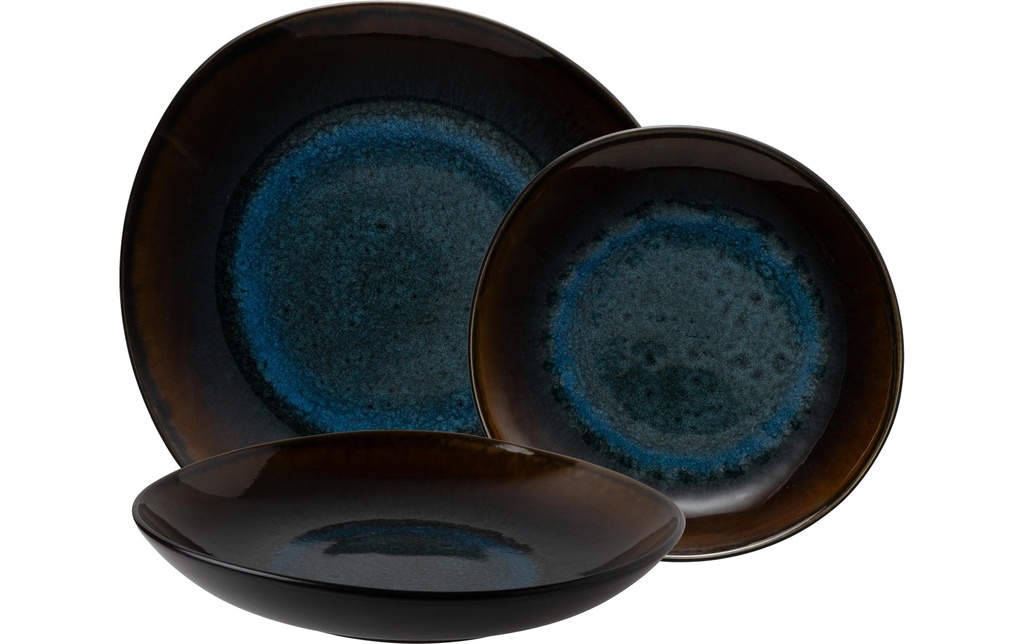 Lunasol Assiette non décorative Elements Amber Eye Organic 12 pcs. bleu