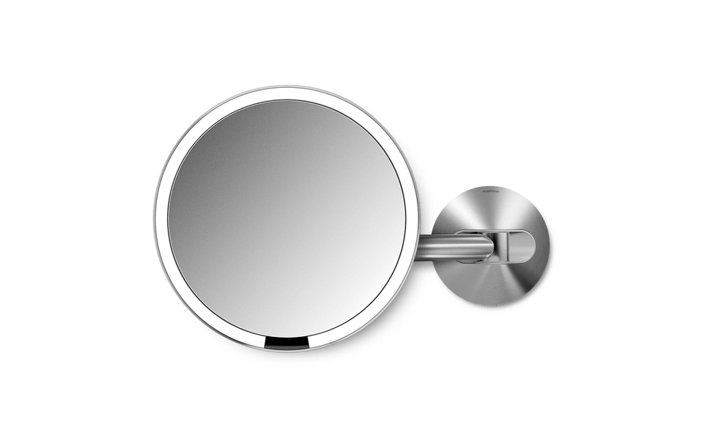 Simplehuman Miroir cosmétique avec capteur avec support mural Argent mat