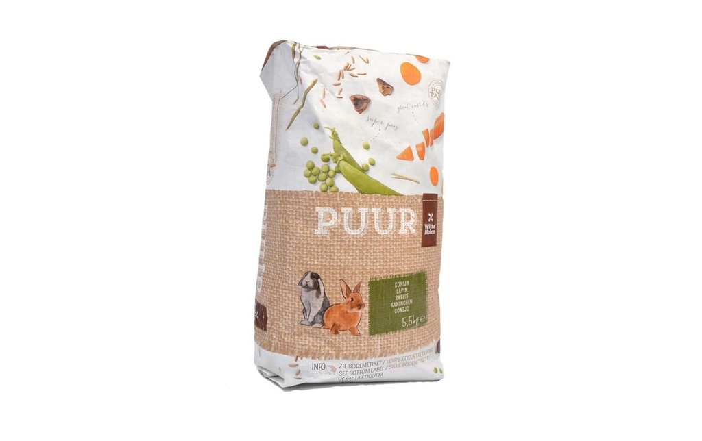 Witte Molen Nourriture de base Puur Muesli gourmet pour lapins, 5.5 kg