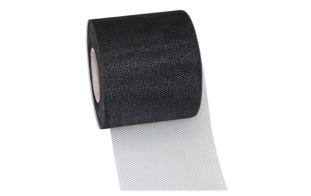 Pattberg Ruban textile Tulle de Verona 7.2 cm x 50 m, noir