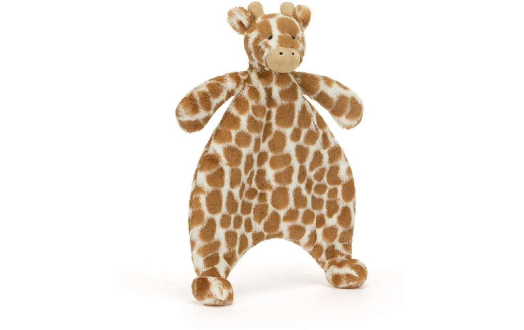 Jellycat Animal en peluche Couverture de girafe timide brun, 27 cm