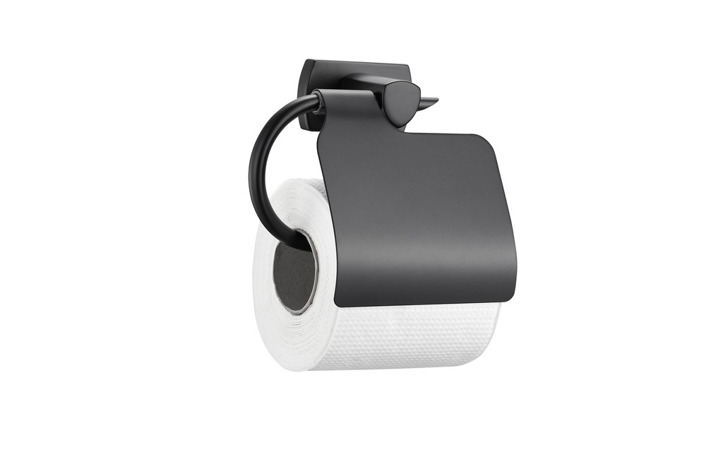 BIASCA Porte-rouleau pour papier toilette noir mat