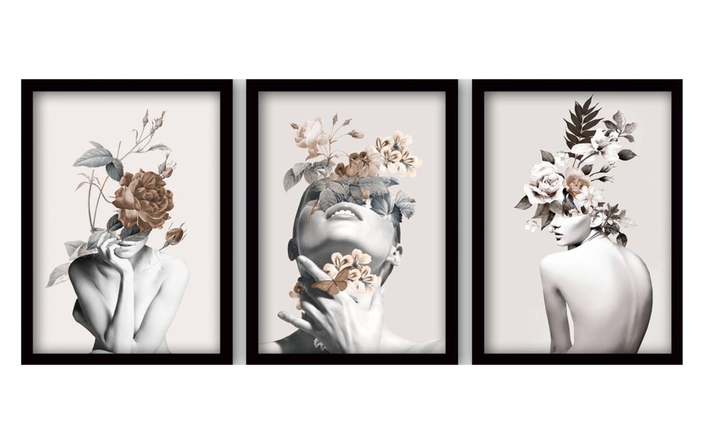 Wallxpert Photo Women 3 pièces, 35 x 45 cm