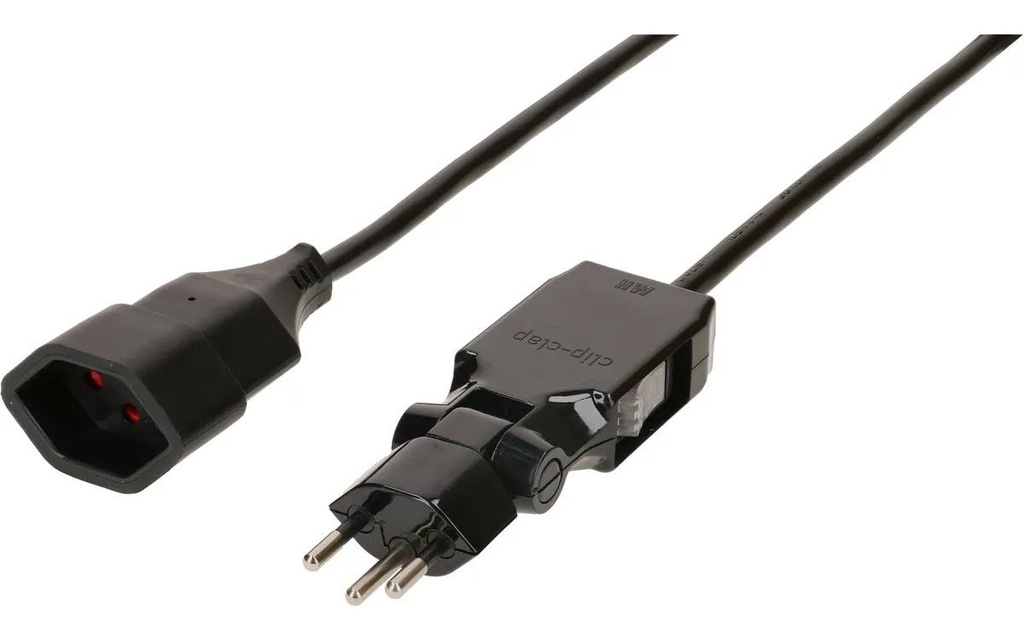Max Hauri Câble de prolongation 5 m T13 - T12 Clip-Clap, noir