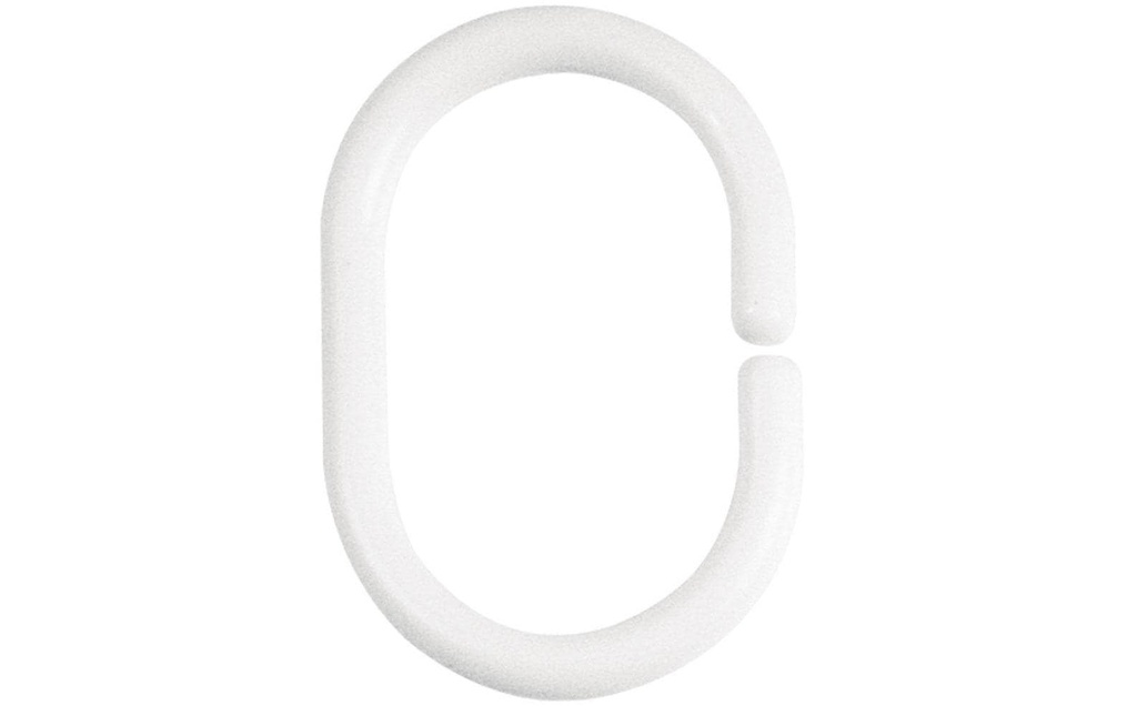 spirella Crochets pour rideau de douche Minor 4 x 5.8 cm 12 pièces, Blanc