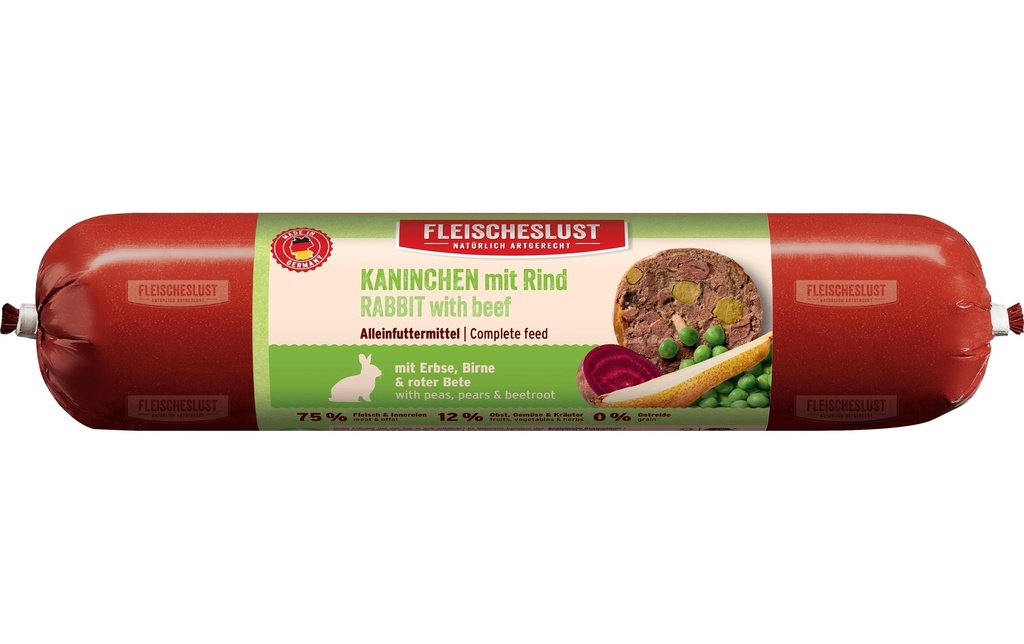 Fleischeslust Alimentation humide Lapin classique, 400 g