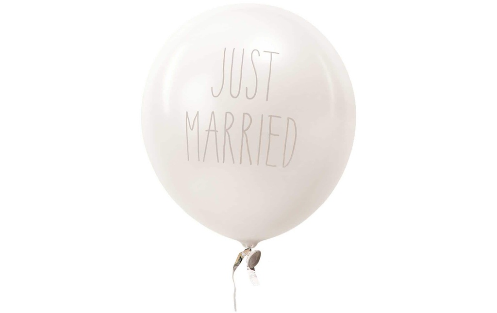 Rico Design Ballon de baudruche Just Married Ø 30 cm, 12 pièces, Blanc