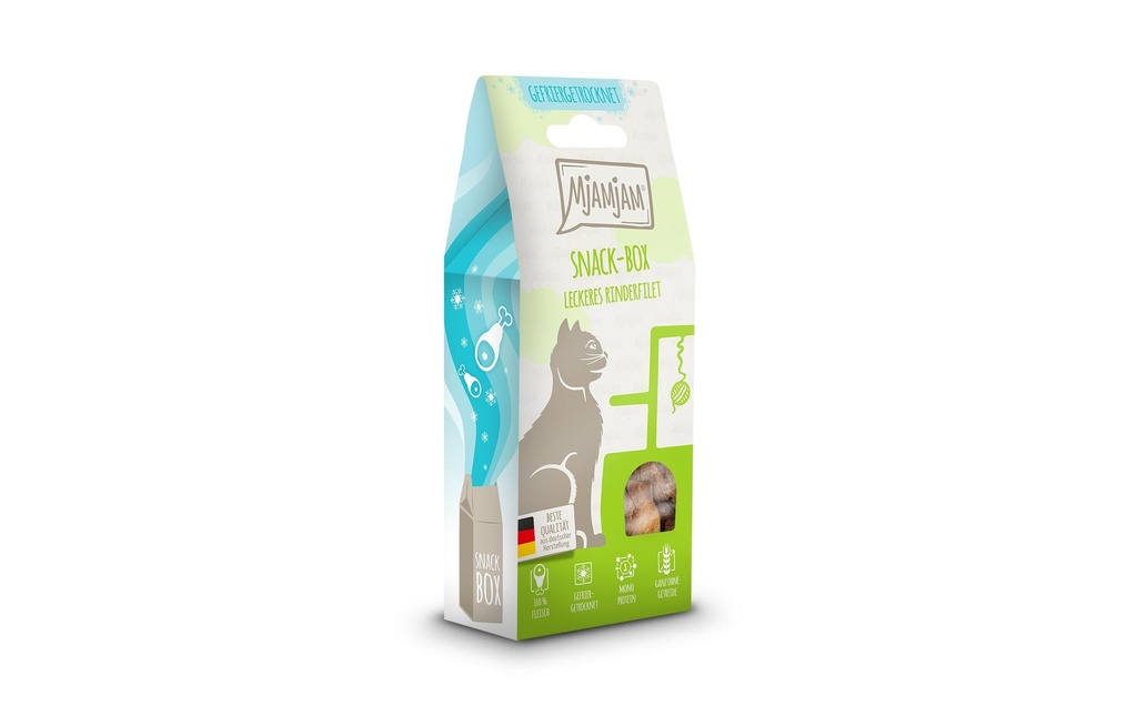 Mjamjam Collation pour chat Snack Box Filet de bœuf, 35 g