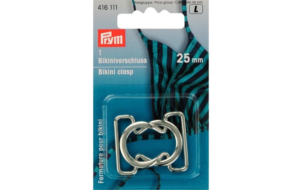 Prym Attache-ceinture/bikini Argent, 25 mm
