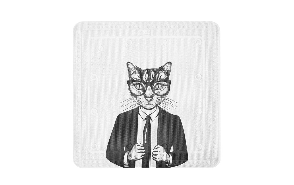 Kleine Wolke Tapis de douche Kalli 55 x 55 cm, Noir/Blanc