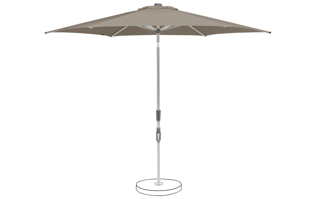 Suncomfort by Glatz Parasol Slide Ø 250 cm, Stone Grey
