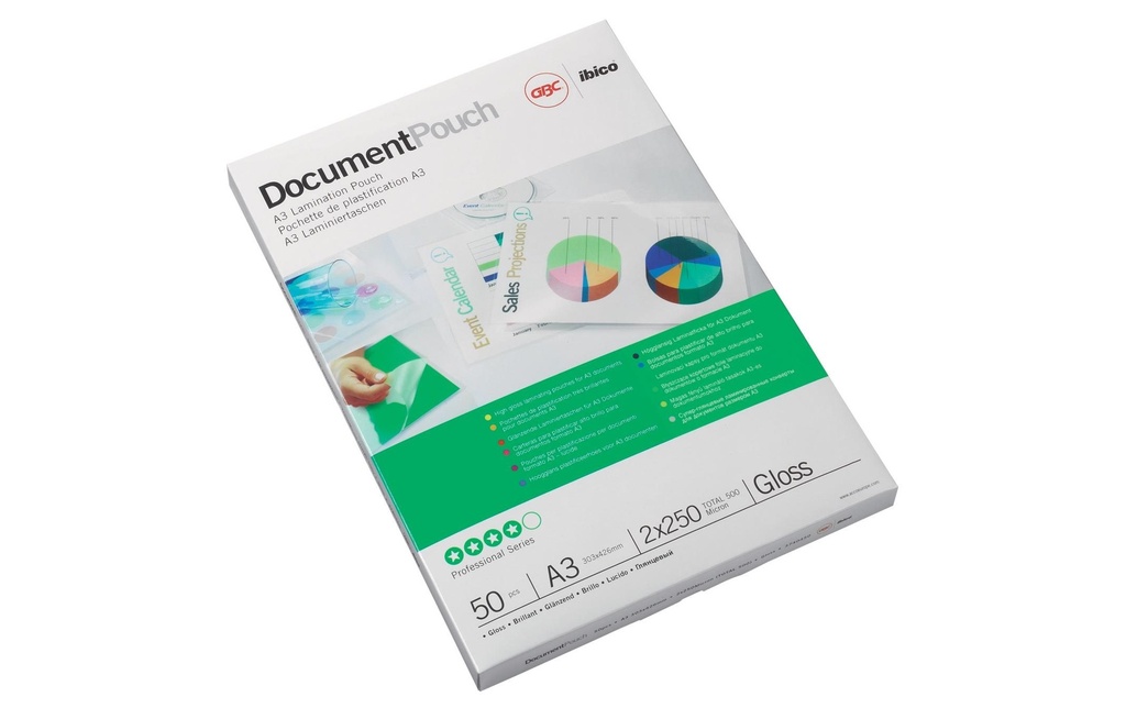 GBC Film laminé Document Pouch A3, 100 pièces