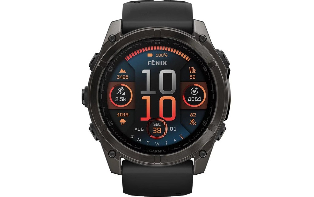 GARMIN Montre de sport Fenix 8 AMOLED Sapphire, 51 mm Anthracite