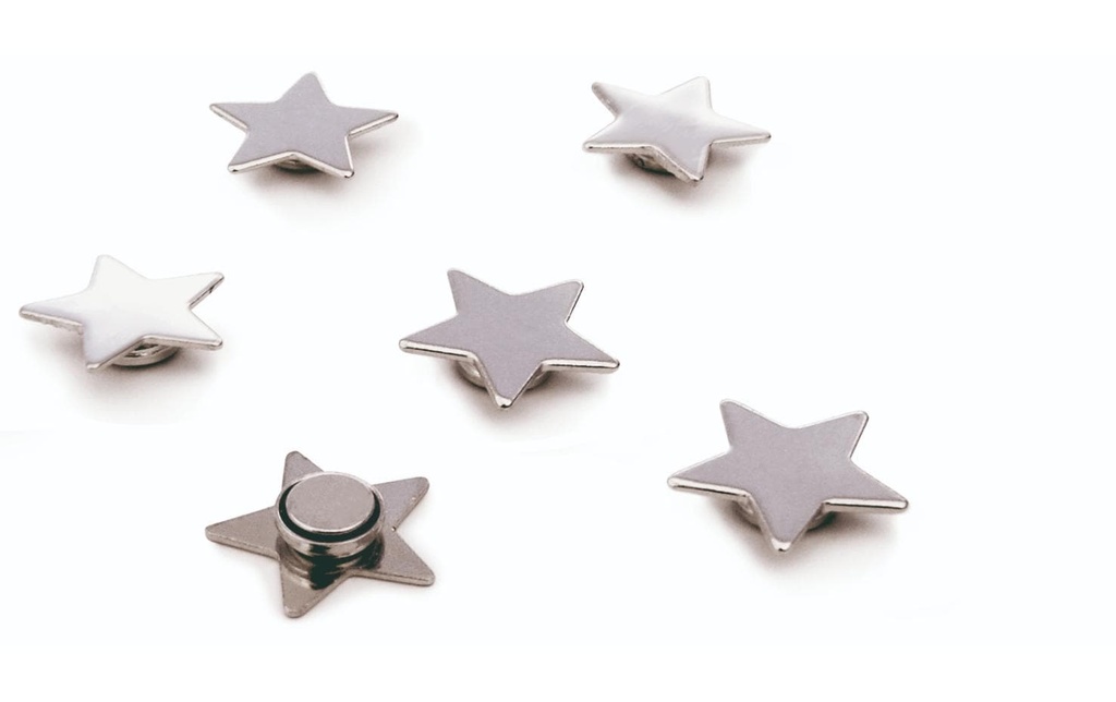 Trendform Aimant STAR Argenté, 6 Pièce/s