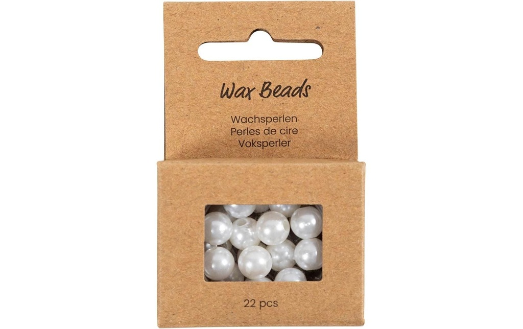 Creativ Company Kits de perles Perles de cire Blanc, 8 mm