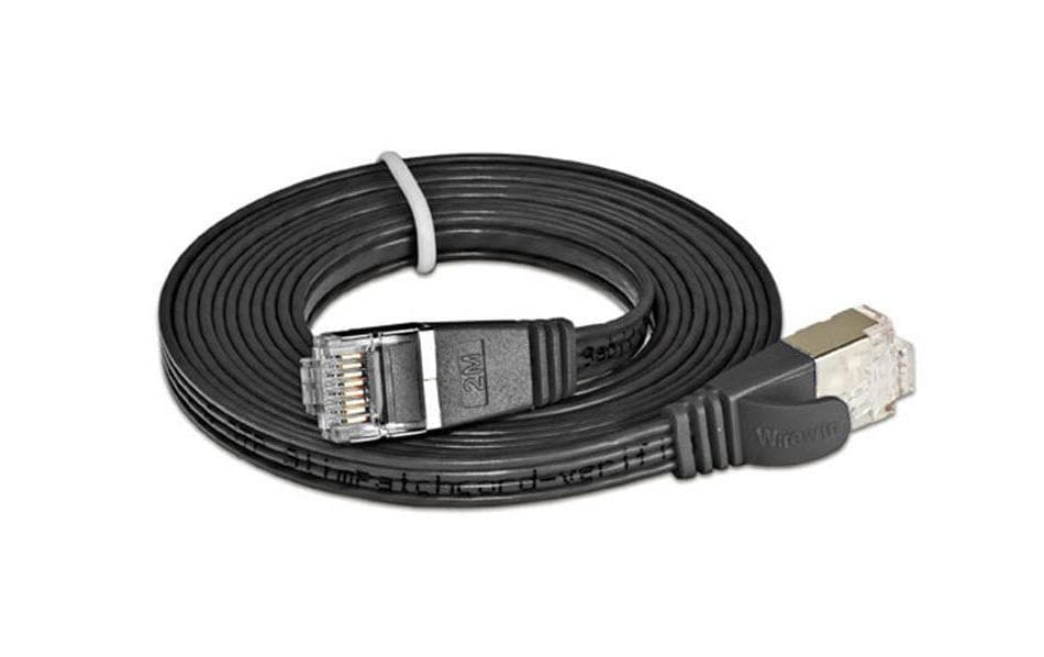SLIM Câble patch slim RJ-45 - RJ-45, Cat 6, STP, 10 m, Noir