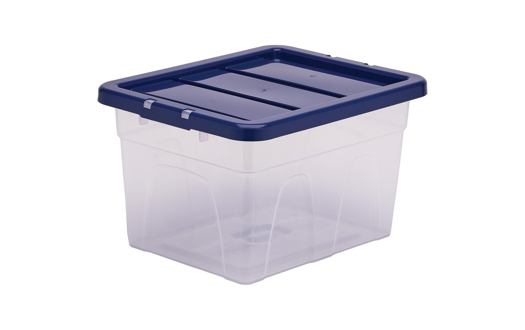 Fellowes Boîte de rangement Bankers Box ProStore 22 l Bleu/Transparent