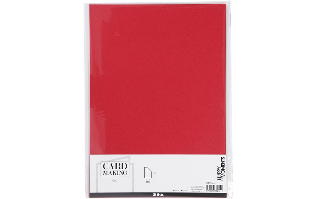 Creativ Company Papier cartonné A4, 10 feuilles, Rouge