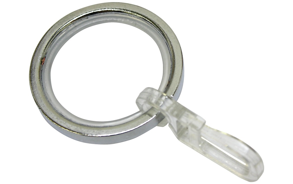 Gardinia Anneau de rideau avec insert coulissant Chrome, 10 pièces