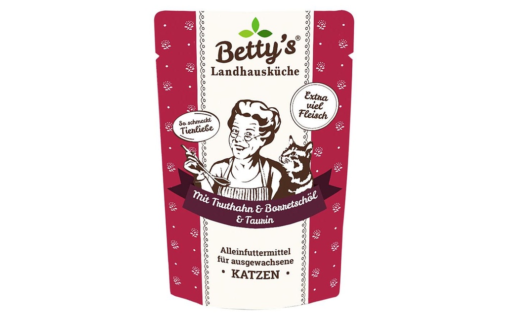 Betty's Landhausküche Alimentation humide Dinde à l'huile de bourrache, 100 g