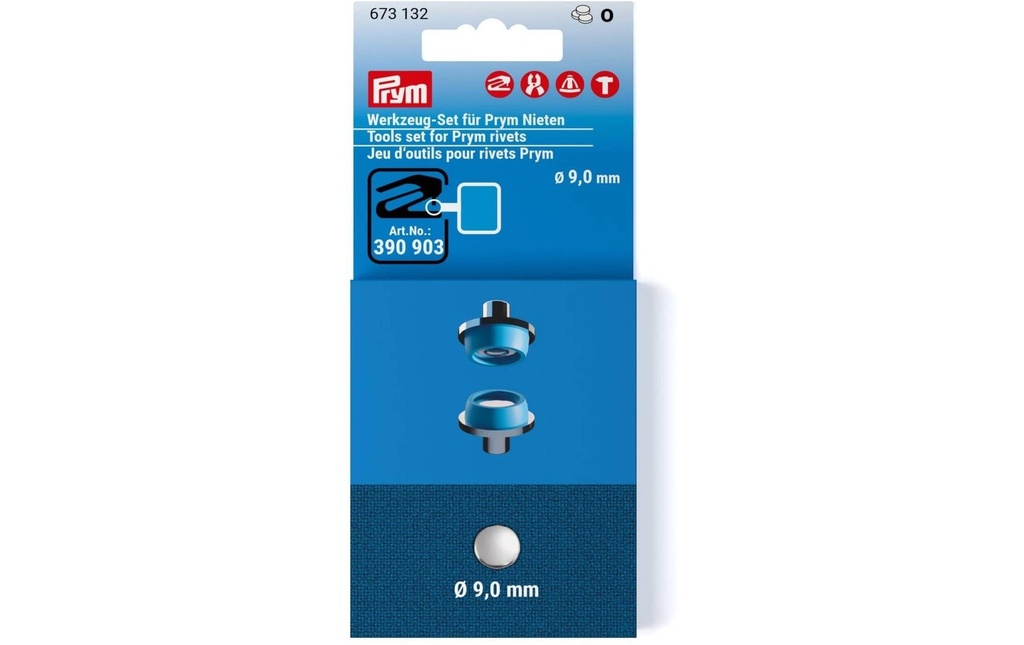 Prym Kit di cucito Kit d'outils pour rivets Argenté, bleu