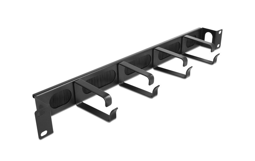 Delock Panneau de câblage Barre de brossage avec 4 étriers , Noir
