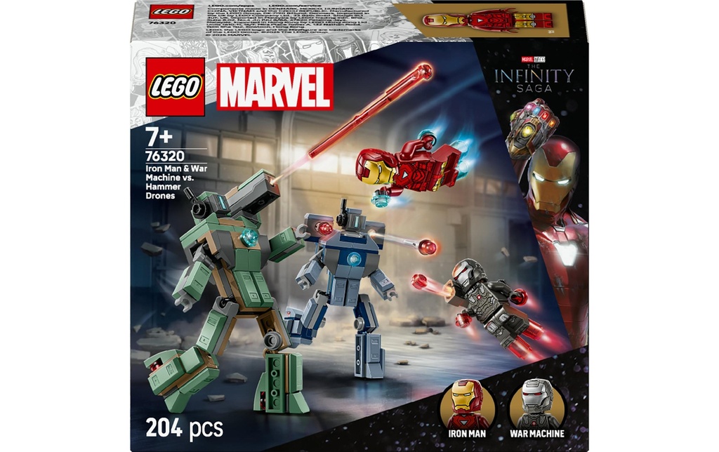 LEGO® Marvel Iron Man et War Machine contre les drones Hammer 76320