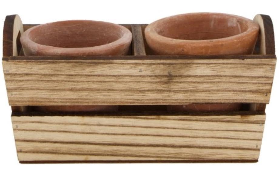 CHALET Pot de plantes Bois de platane, 19.5 x 9.5 x 9.5 cm