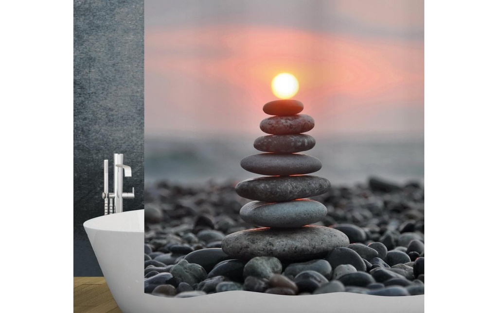 diaqua® Rideau de douche Zen 180 x 200 cm, Gris