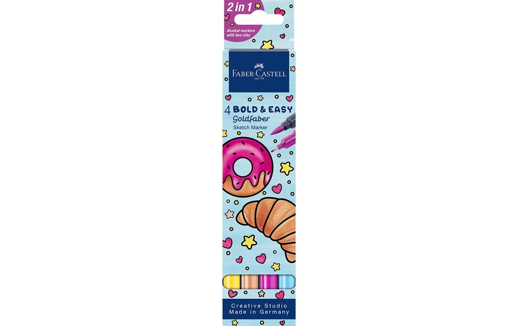 Faber-Castell Marqueur Goldfaber Sketch Bold Easy II Étui de 4